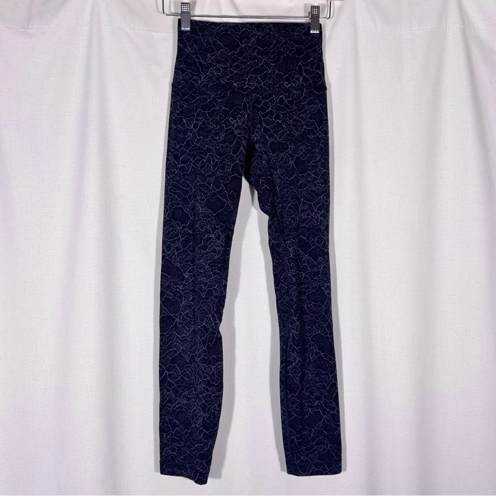 Lululemon Align High-Rise 25” Leggings in Lacescape Dark Cast Black